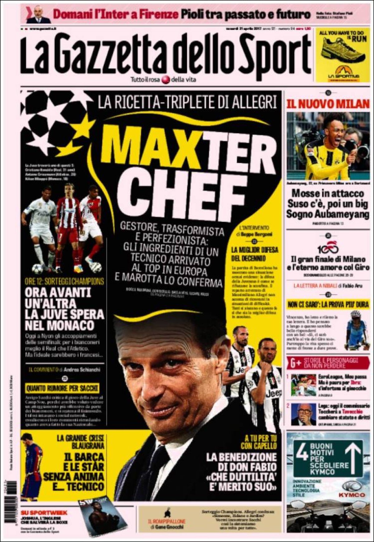 Ce scriu azi ziarele de sport din lume (21 aprilie 2017)