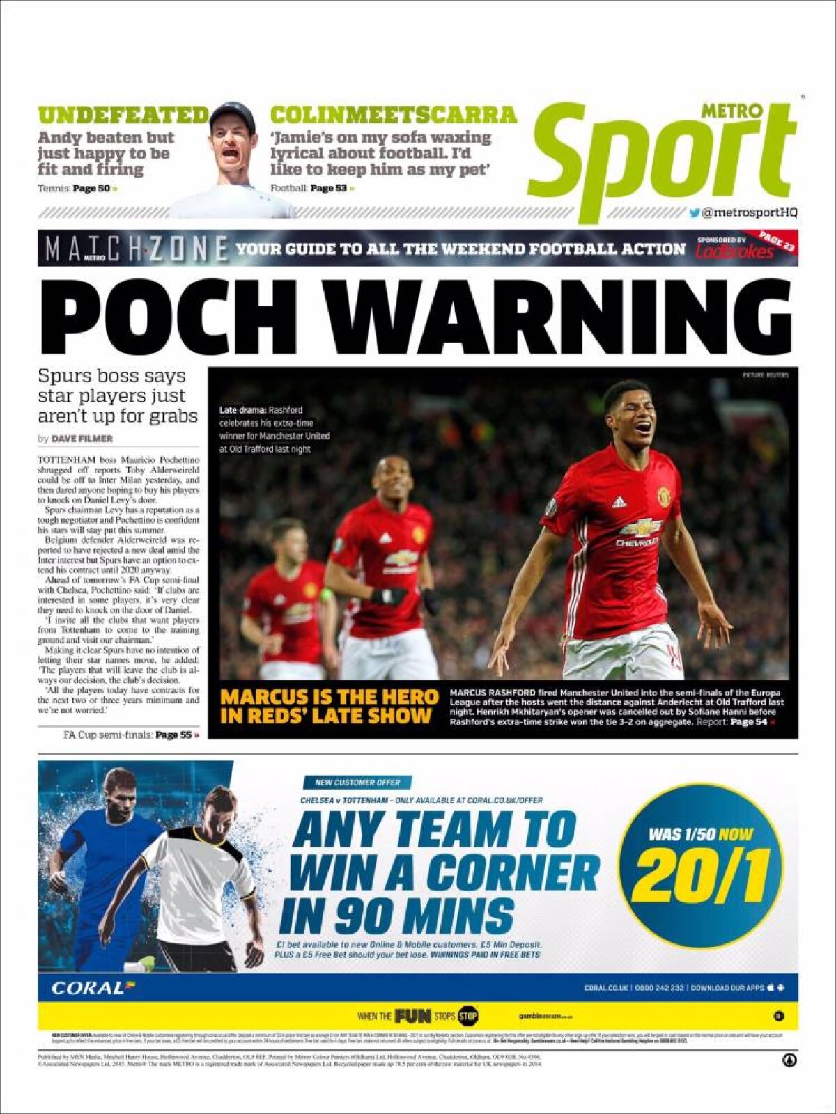 Ce scriu azi ziarele de sport din lume (21 aprilie 2017)