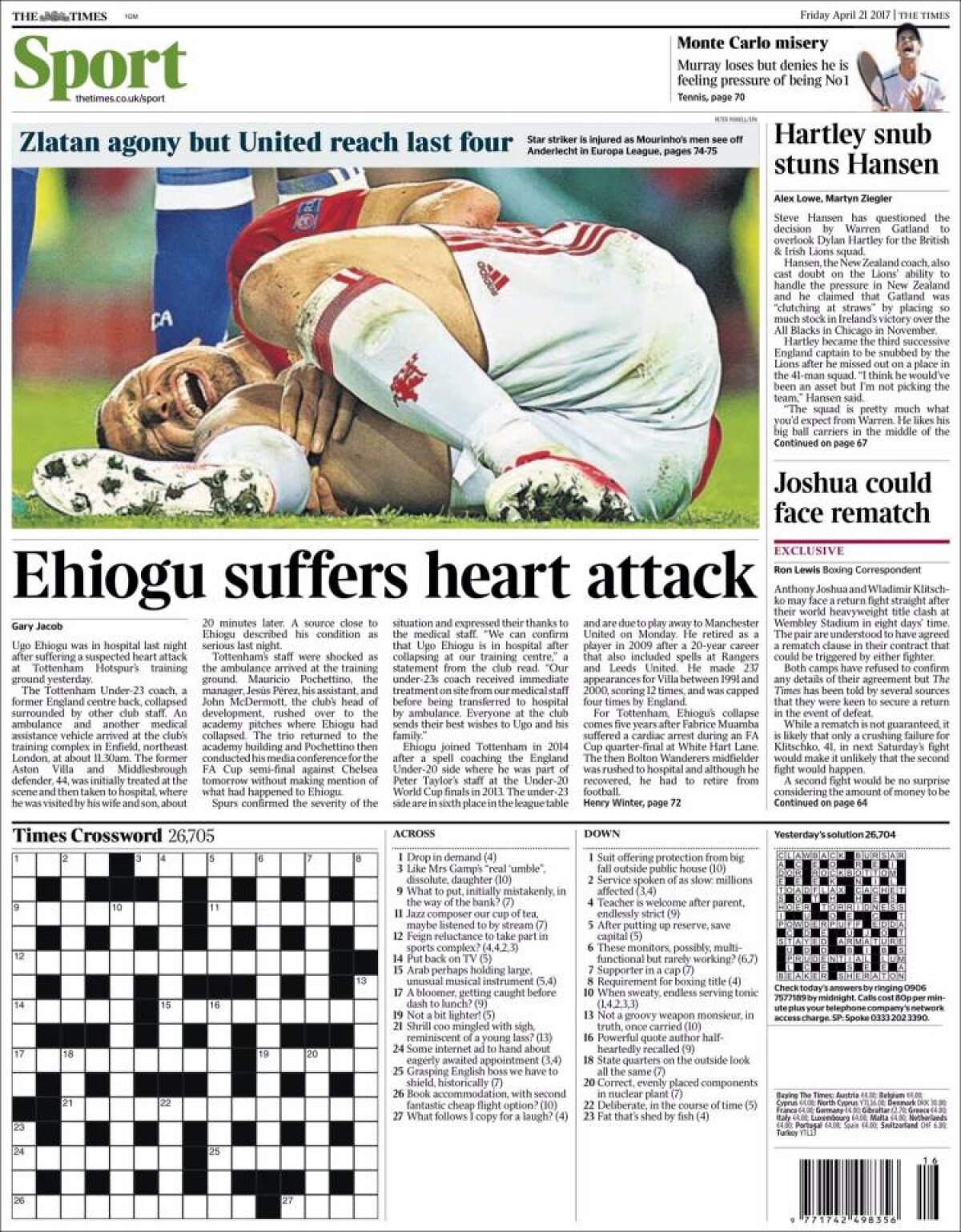 Ce scriu azi ziarele de sport din lume (21 aprilie 2017)