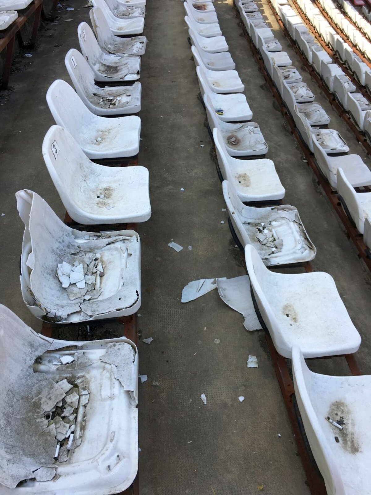 GALERIE FOTO Imagini dezolante din Ștefan cel Mare: "Pe stadion sunt păsări moarte, sticle pisate și blugi aruncați"