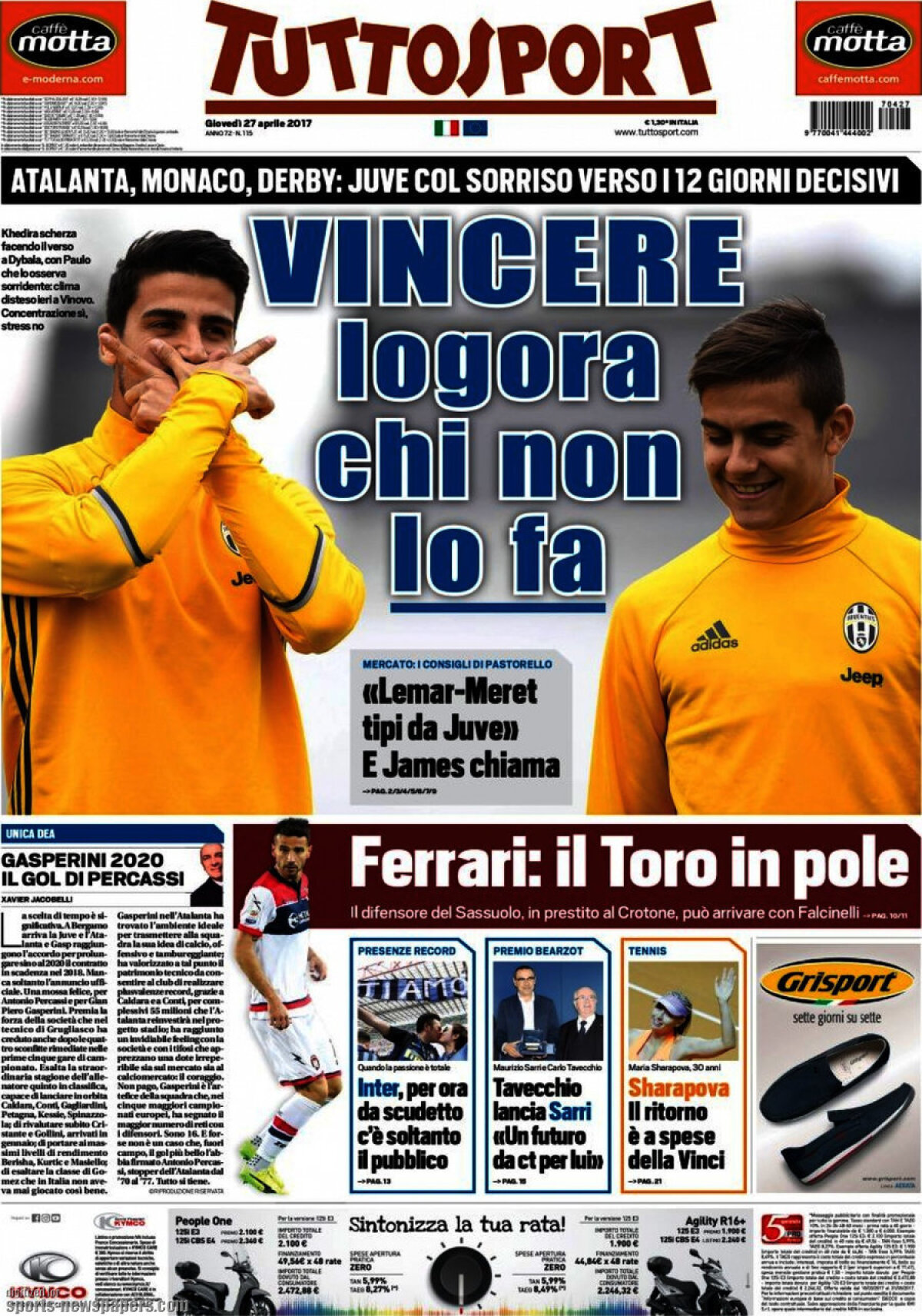 Ce scriu azi ziarele de sport din lume (27 aprilie 2017)