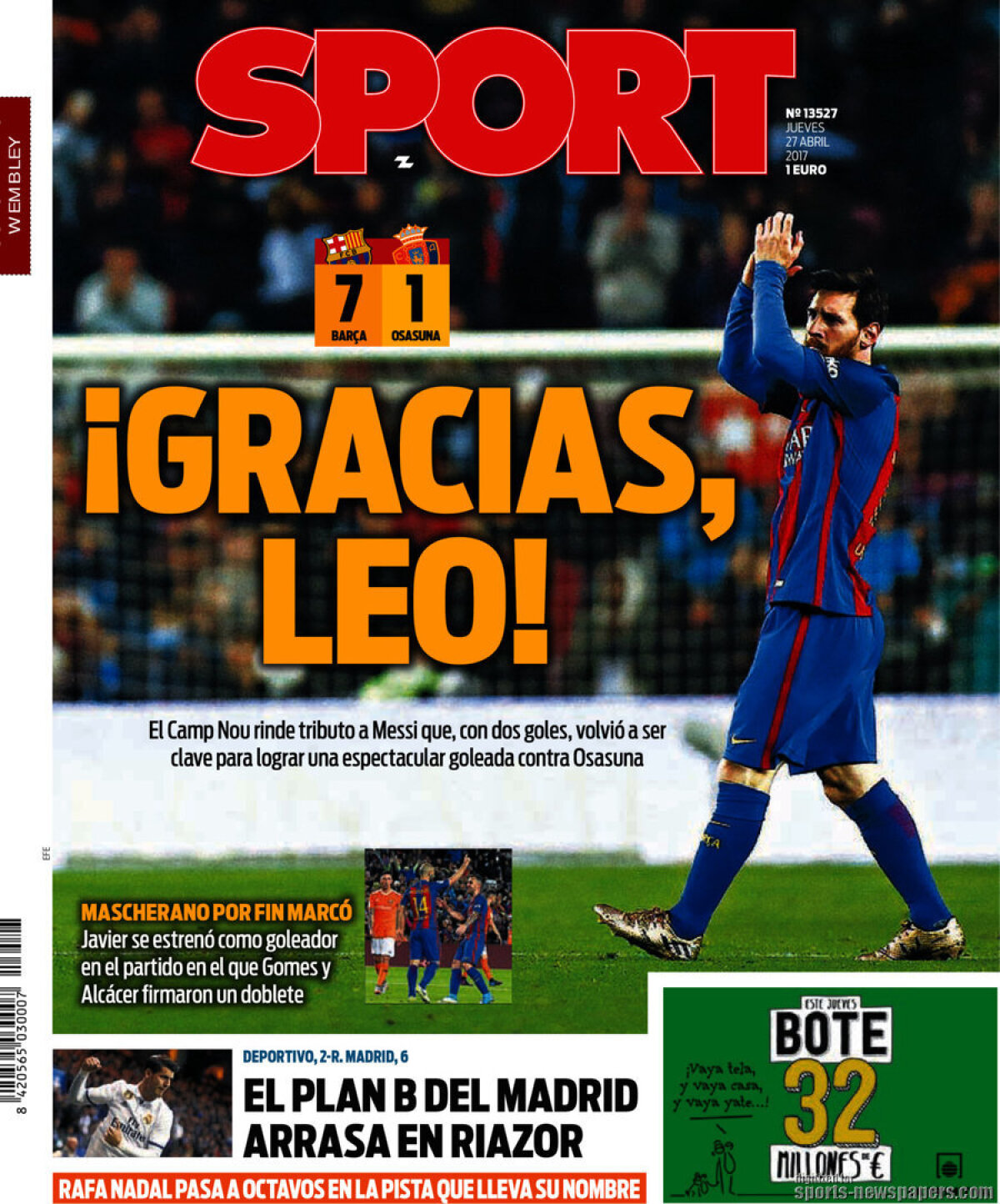 Ce scriu azi ziarele de sport din lume (27 aprilie 2017)