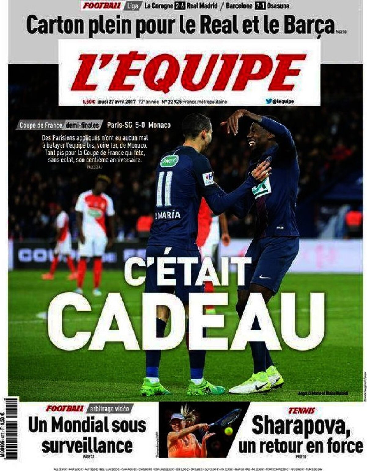 Ce scriu azi ziarele de sport din lume (27 aprilie 2017)