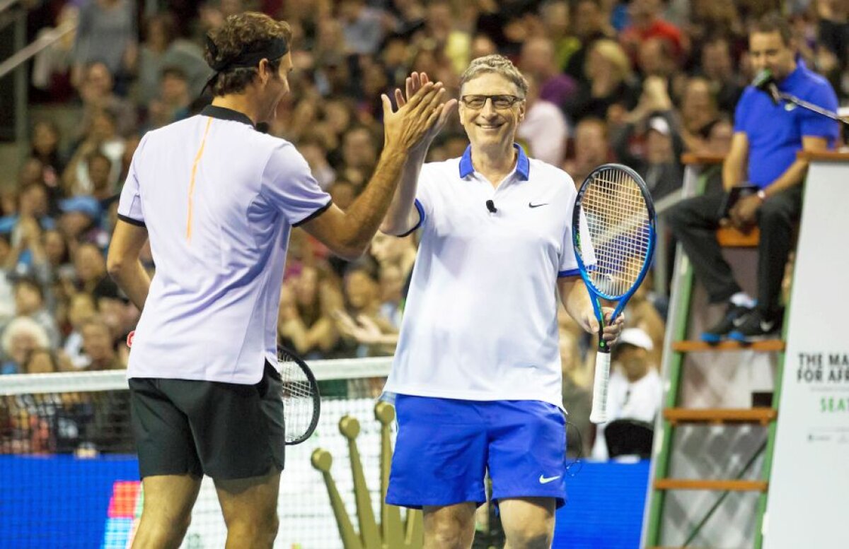 Meci caritabil organizat de Federer! Au participat Bill Gates, John Isner și Mike McCready » Ce sumă s-a strâns până acum