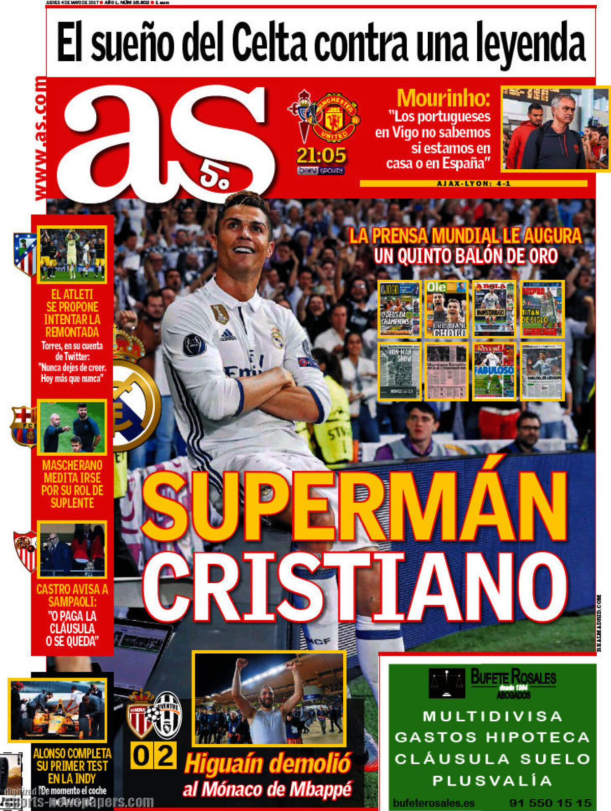 Ce scriu azi ziarele de sport din lume (4 mai 2017)