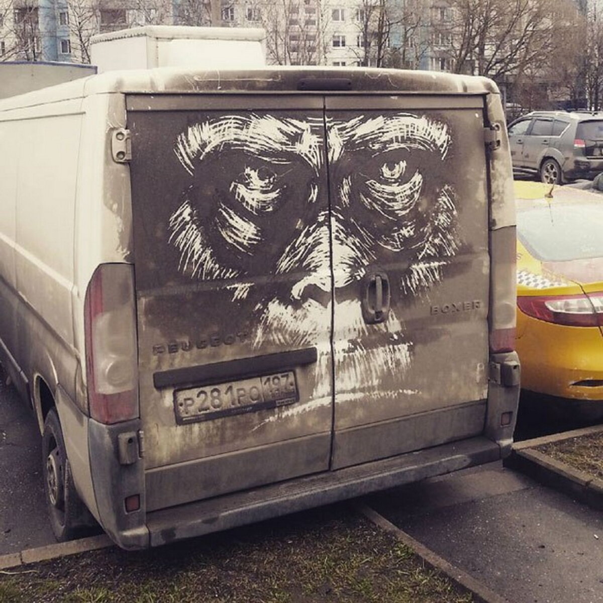FOTO & VIDEO Un artist transformă camioanele murdare în opere de artă