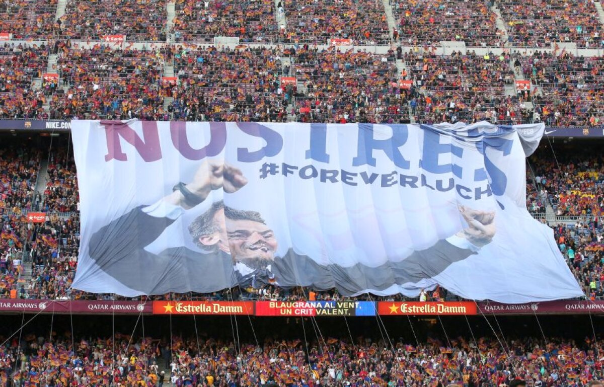 FOTO Fanii Barcelonei au făcut o coregrafie specială pentru Luis Enrique » Spaniolul e la ultimul meci pe banca formației blaugrana