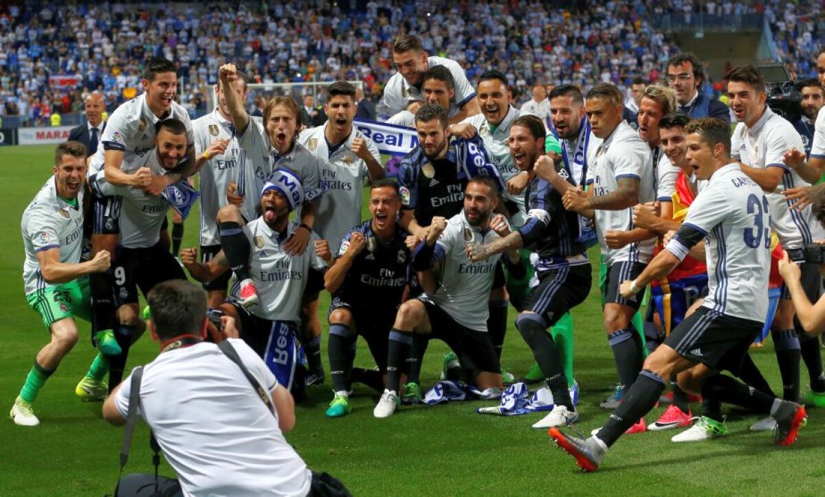 VIDEO+FOTO Bucurie senzațională a jucătorilor lui Real Madrid! Zidane a fost aruncat în sus de propriii fotbaliști după titlul 33