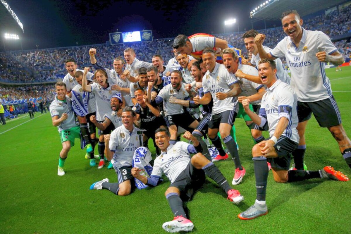 VIDEO+FOTO Bucurie senzațională a jucătorilor lui Real Madrid! Zidane a fost aruncat în sus de propriii fotbaliști după titlul 33