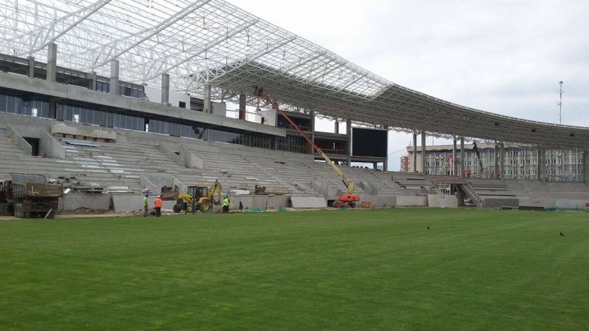 FOTO 80% gata! Construcția arenei din Tg. Jiu a intrat pe ultima sută de metri: va fi dată în folosință în toamnă