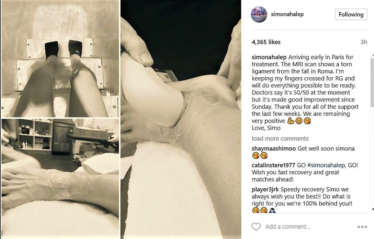 Paris, speranță și îndoială » Totul despre clipele prin care trece Simona Halep: are ruptură de ligament