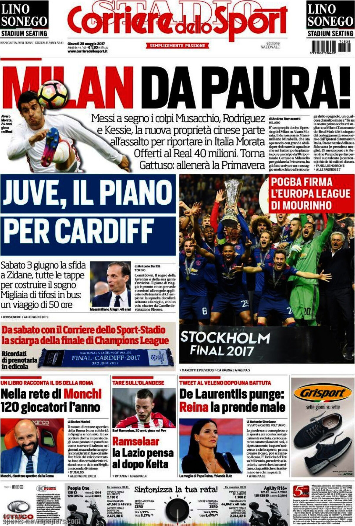 Ce scriu azi ziarele de sport din lume (25 mai 2017)