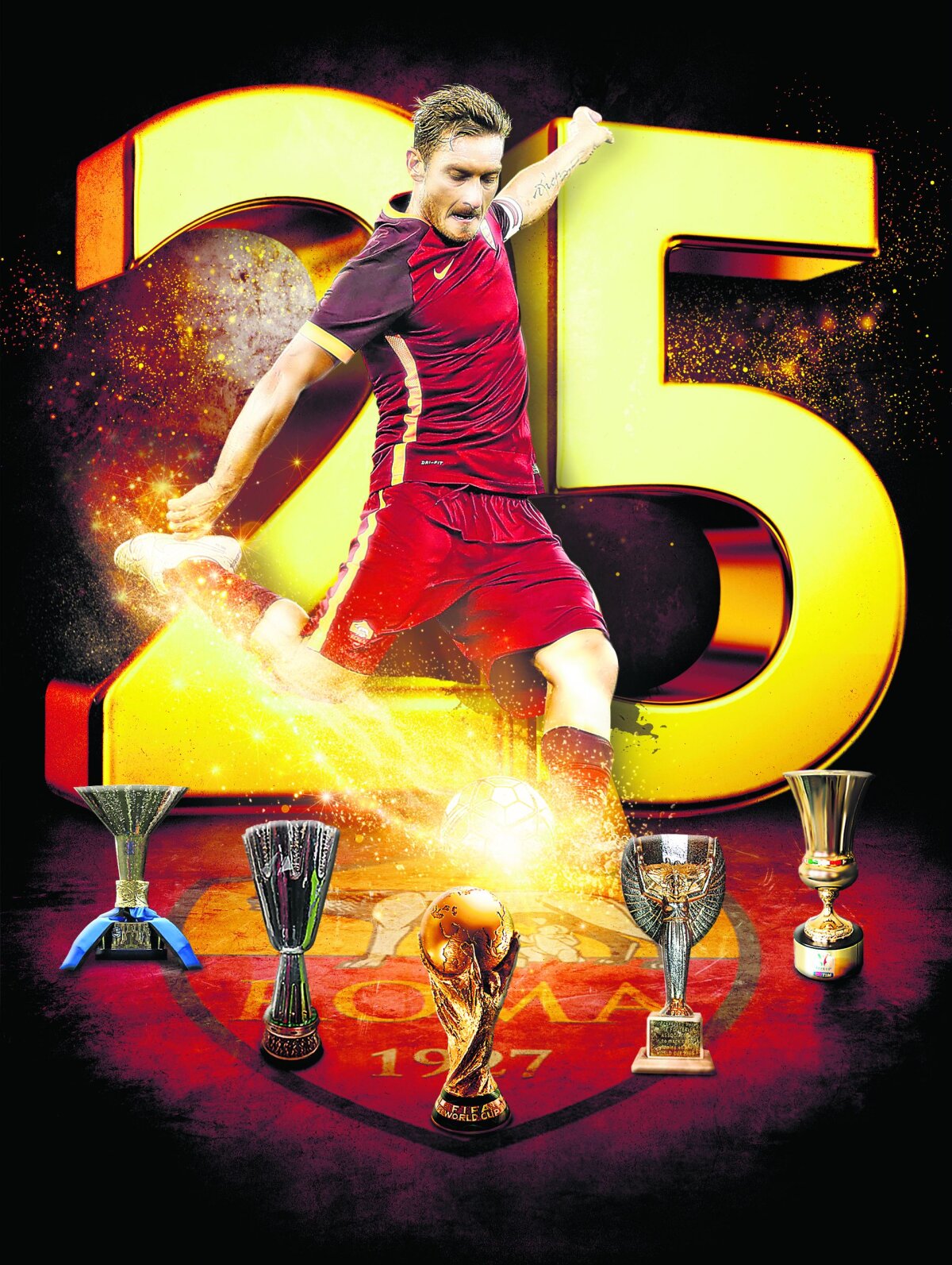 FOTO Ave, Papa Francesco! Fotbalistul s-a retras, rămâne legenda: Totti a pus ghetele în cui după 25 de sezoane la Roma