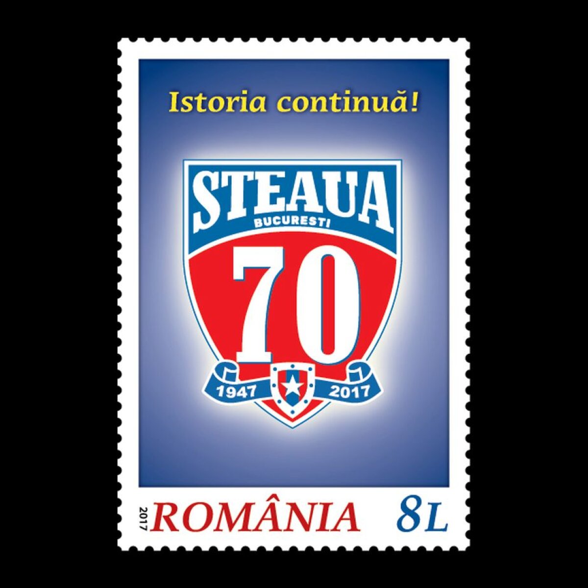 FOTO Surpriză pentru fanii Stelei! Romfilatelia a realizat timbrul aniversar "Steaua, 70 de ani de la înființare" 