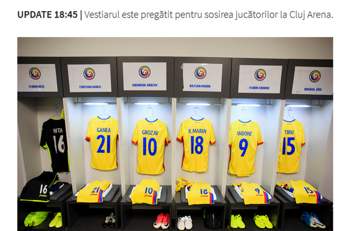 FOTO Să mai și râdem » Două imagini din vestiarul echipei naționale și o întrebare simplă pentru oficialii Federației ;)