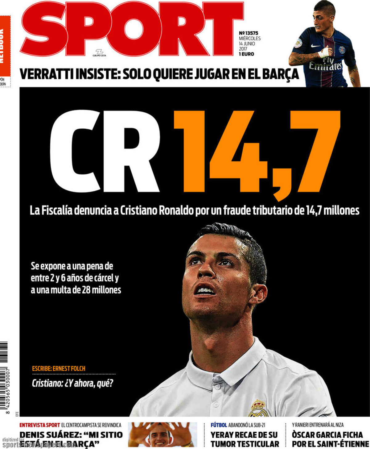 Ce scriu azi ziarele de sport din lume (14 iunie 2017)