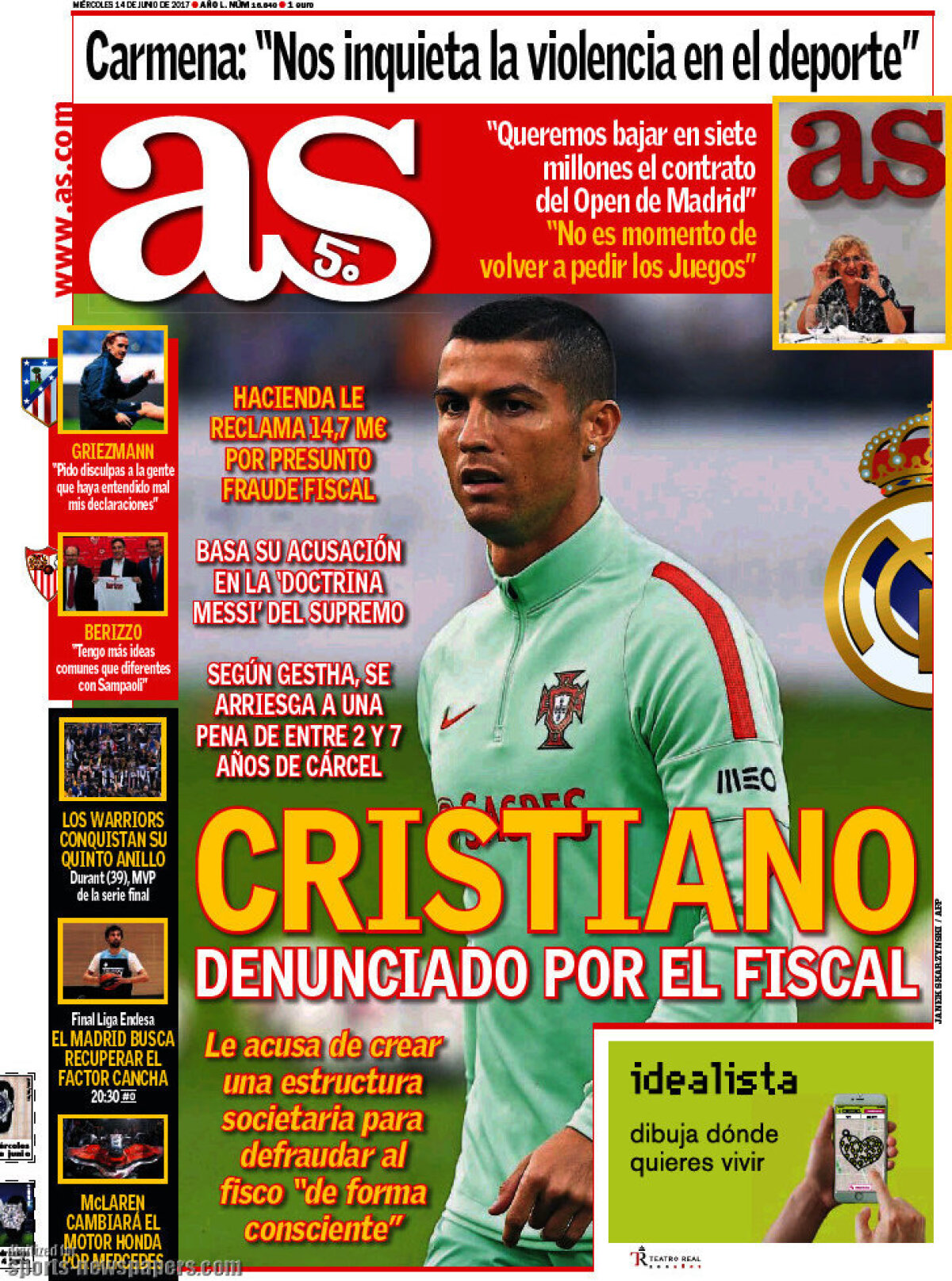 Ce scriu azi ziarele de sport din lume (14 iunie 2017)