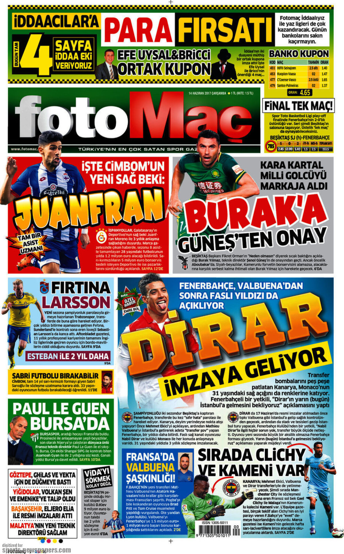 Ce scriu azi ziarele de sport din lume (14 iunie 2017)