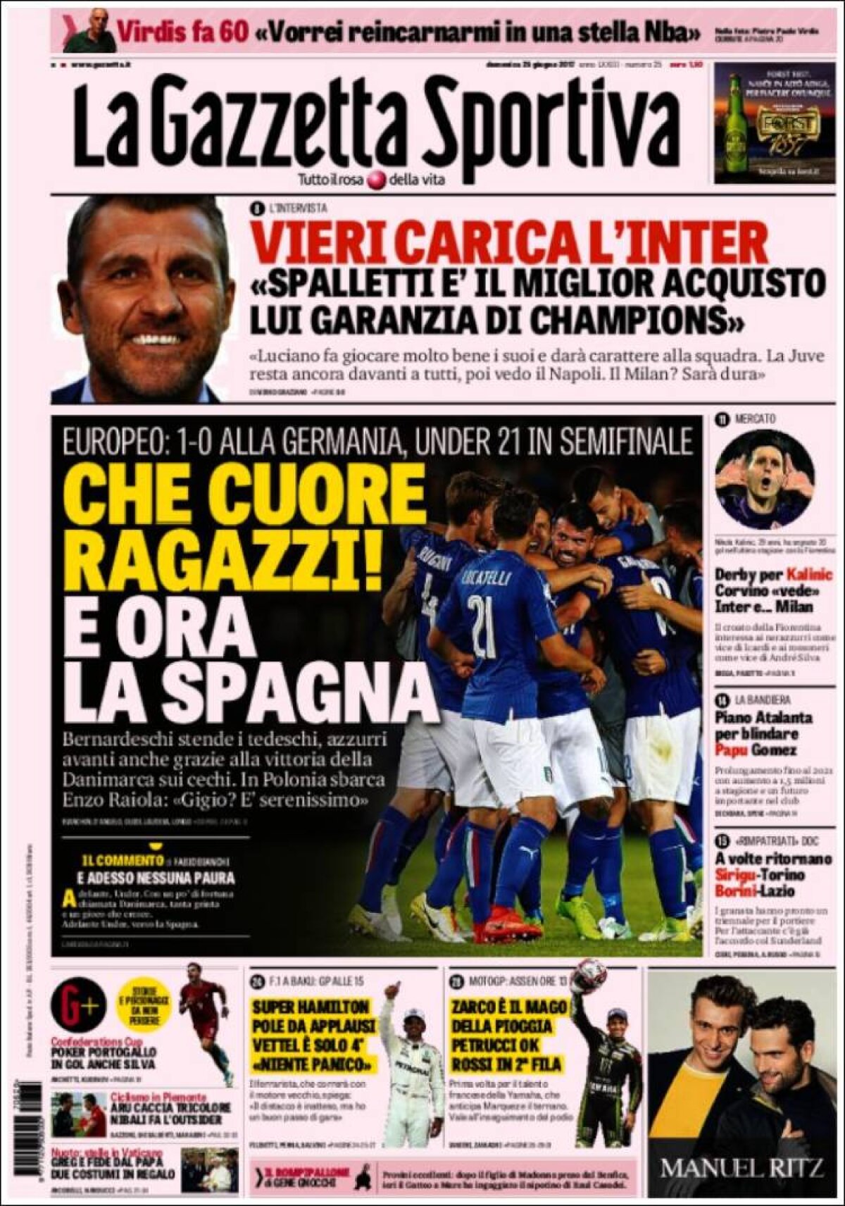 Ce scriu azi ziarele de sport din lume (25 iunie 2017)