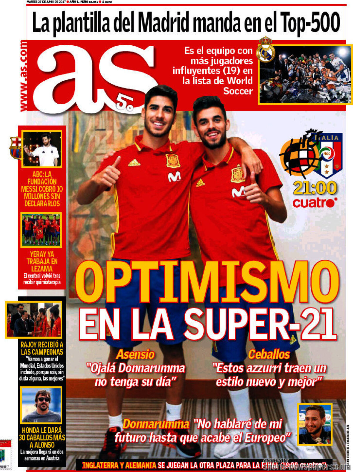 Ce scriu azi ziarele de sport din lume (27 iunie 2017)