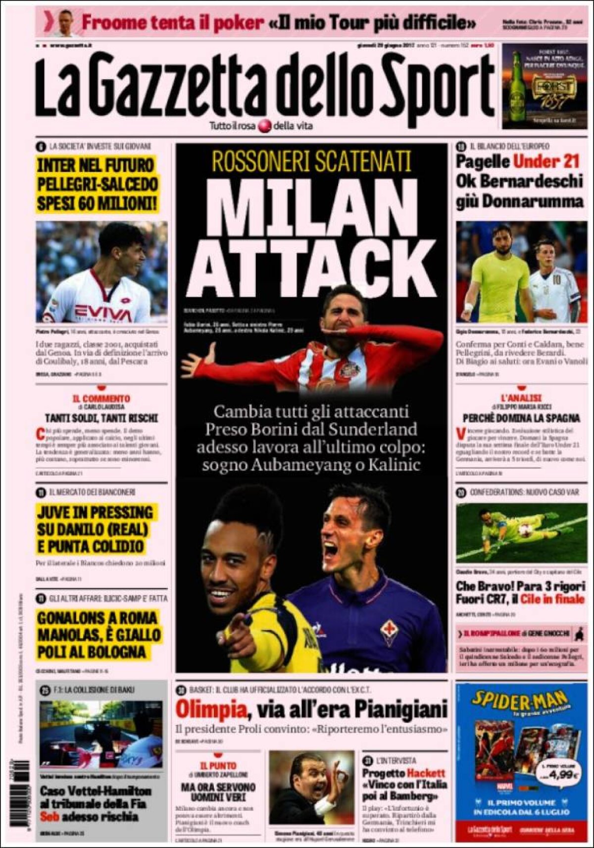 Ce scriu azi ziarele de sport din lume (29 iunie 2017)