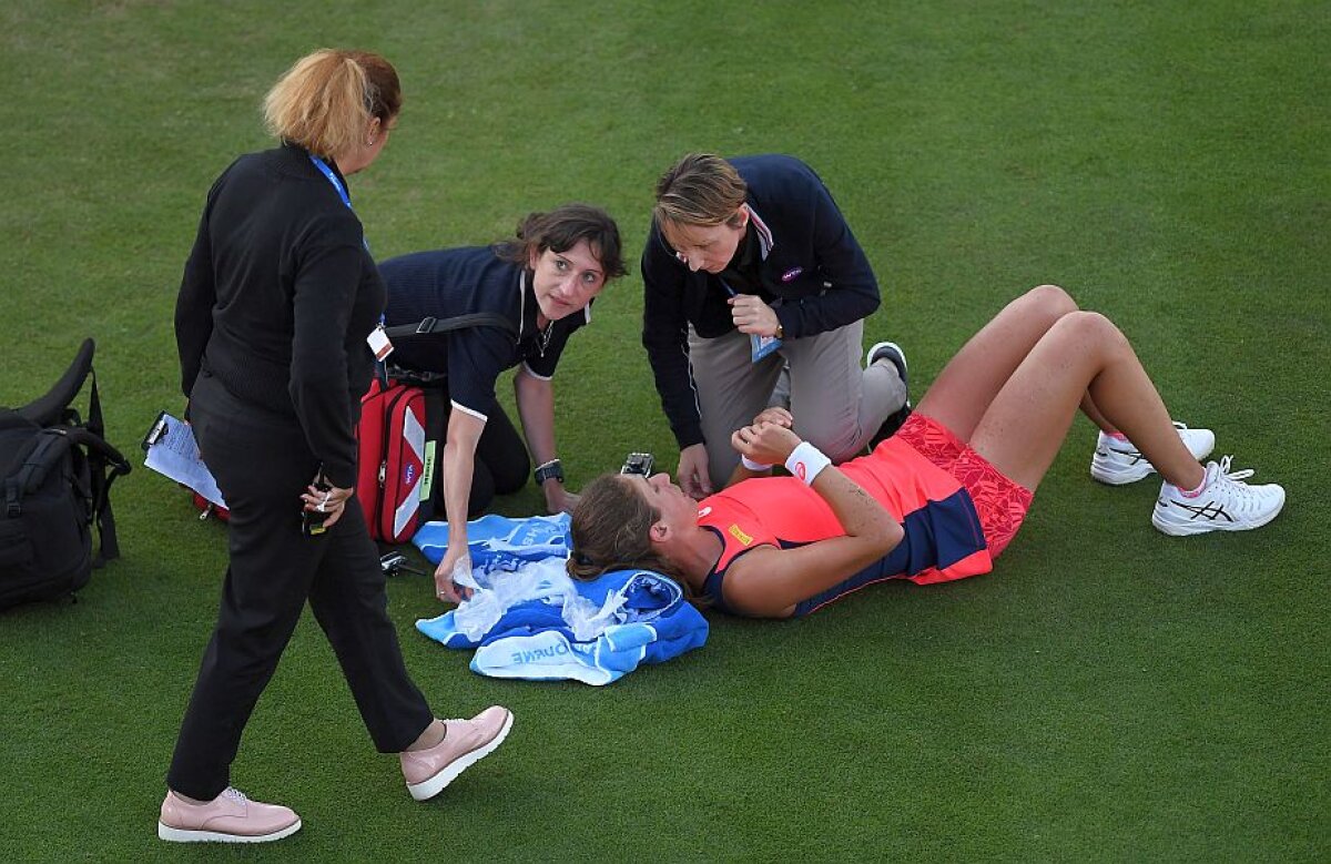 FOTO+VIDEO Johanna Konta, la un pas de accidentare la Eastbourne chiar în momentul în care avea minge de meci » A rămas întinsă pe teren minute bune