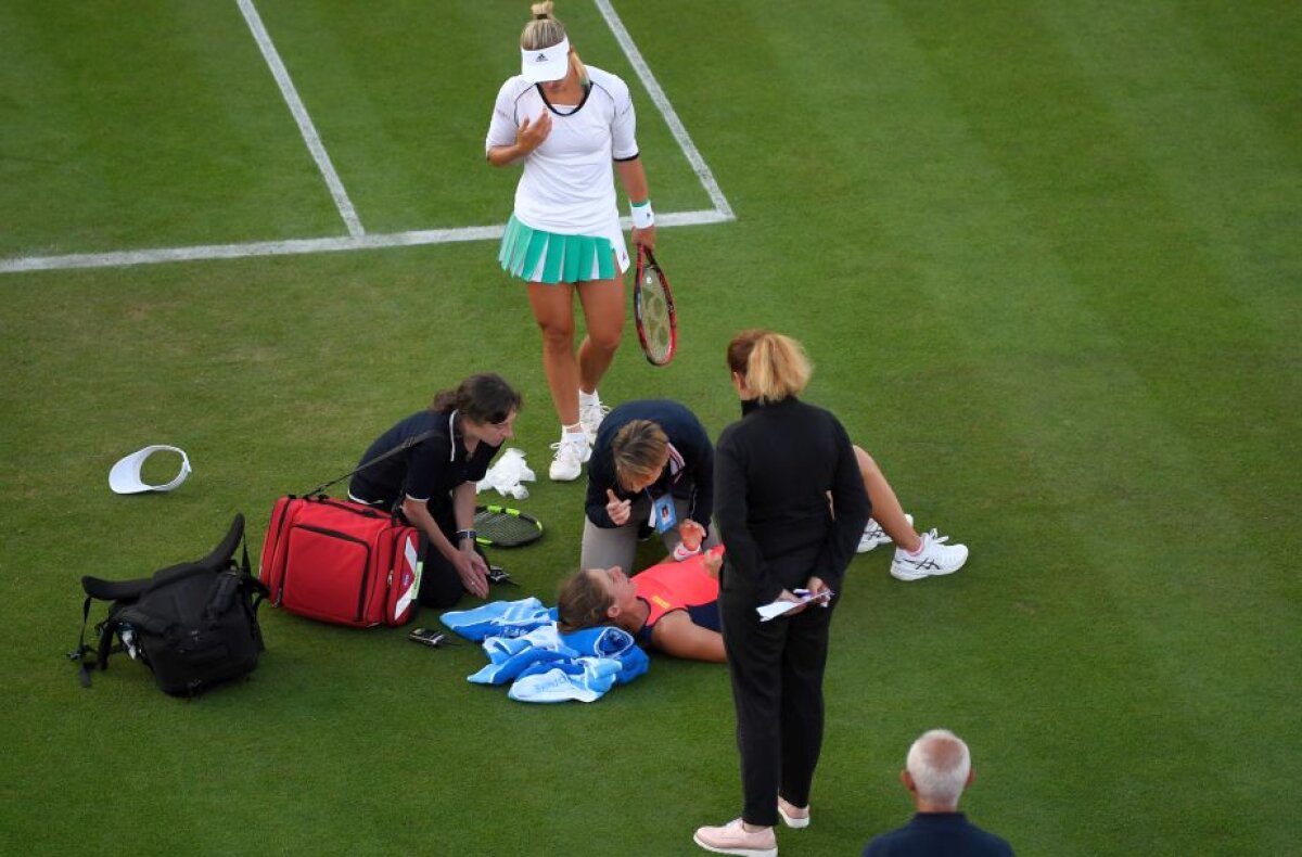 FOTO+VIDEO Johanna Konta, la un pas de accidentare la Eastbourne chiar în momentul în care avea minge de meci » A rămas întinsă pe teren minute bune