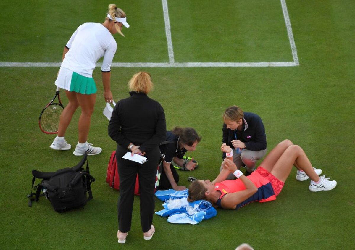FOTO+VIDEO Johanna Konta, la un pas de accidentare la Eastbourne chiar în momentul în care avea minge de meci » A rămas întinsă pe teren minute bune