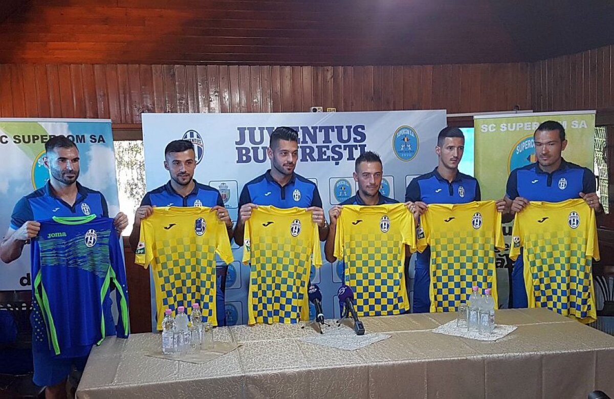 FOTO Juventus București și-a prezentat lotul și echipamentul pentru primul sezon din Liga 1 » Tricouri galben-albastre pentru nou-promovată