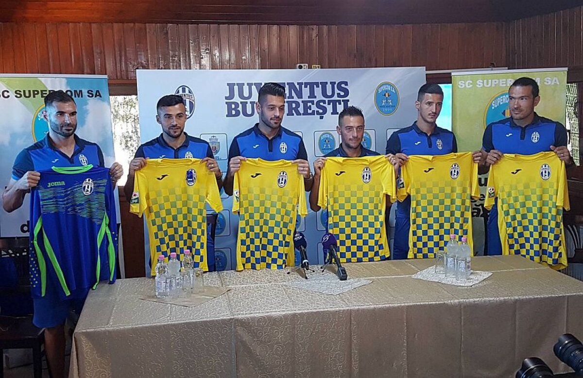 FOTO Juventus București și-a prezentat lotul și echipamentul pentru primul sezon din Liga 1 » Tricouri galben-albastre pentru nou-promovată