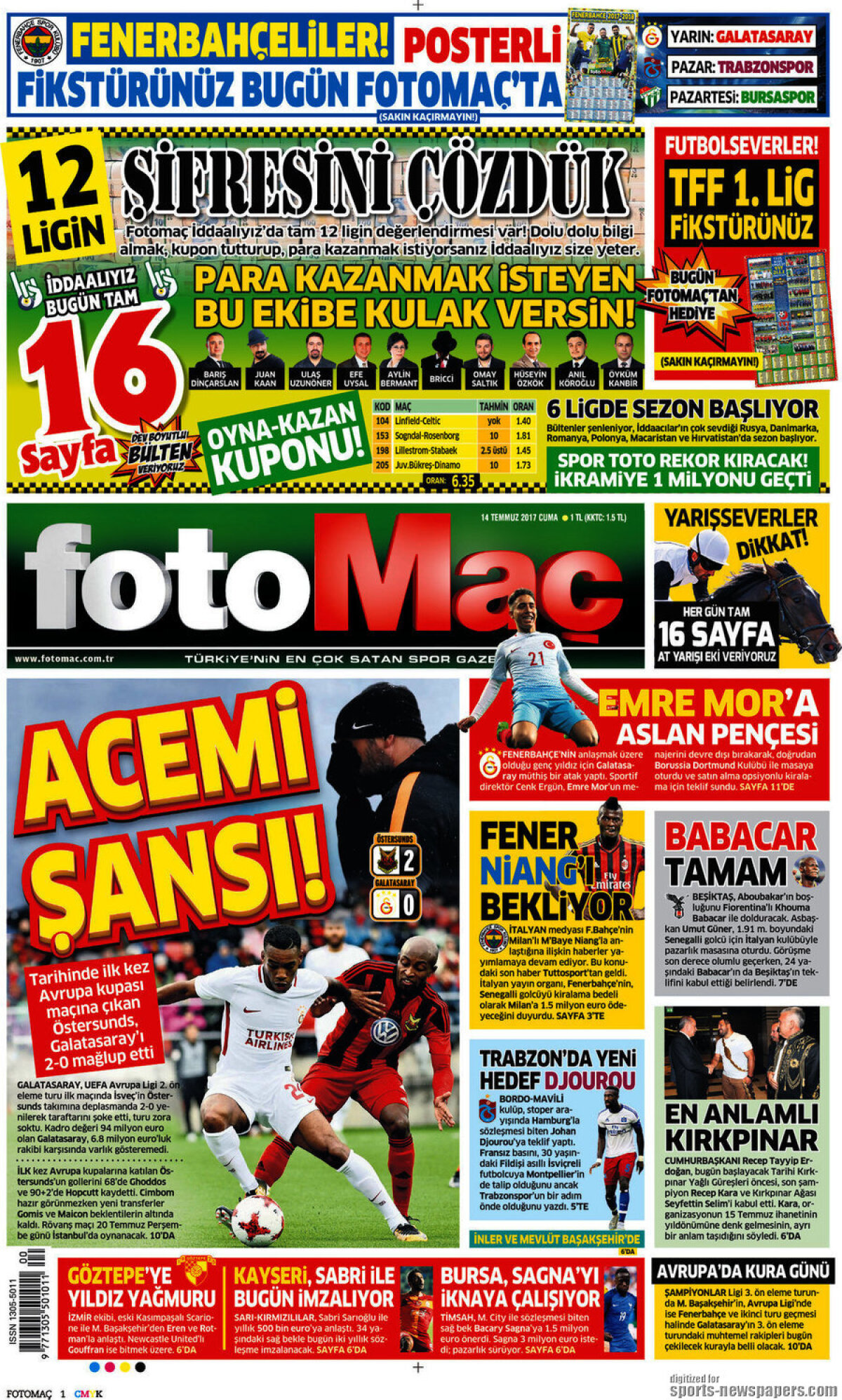 Ce scriu azi ziarele de sport din lume (14 iulie 2017)