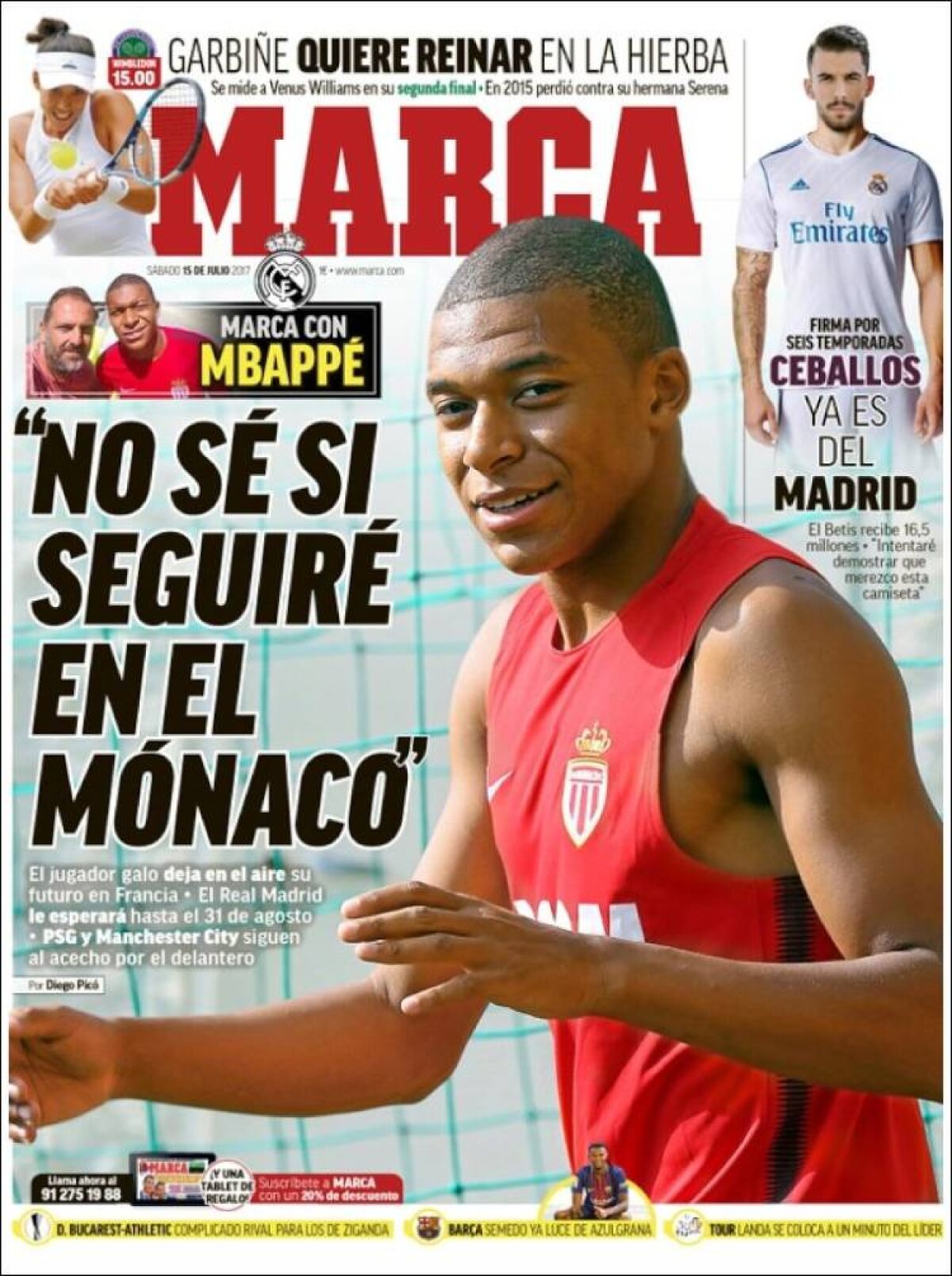 Ce scriu azi ziarele de sport din lume (15 iulie 2017)