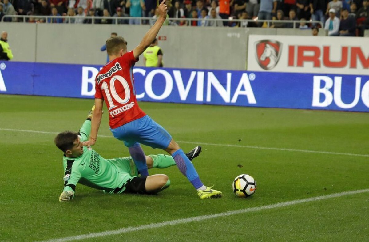 GALERIE FOTO » GSP are momentul penalty-ului pe FCSB » Cum arată faza în care Balauru l-a faultat pe Tănase