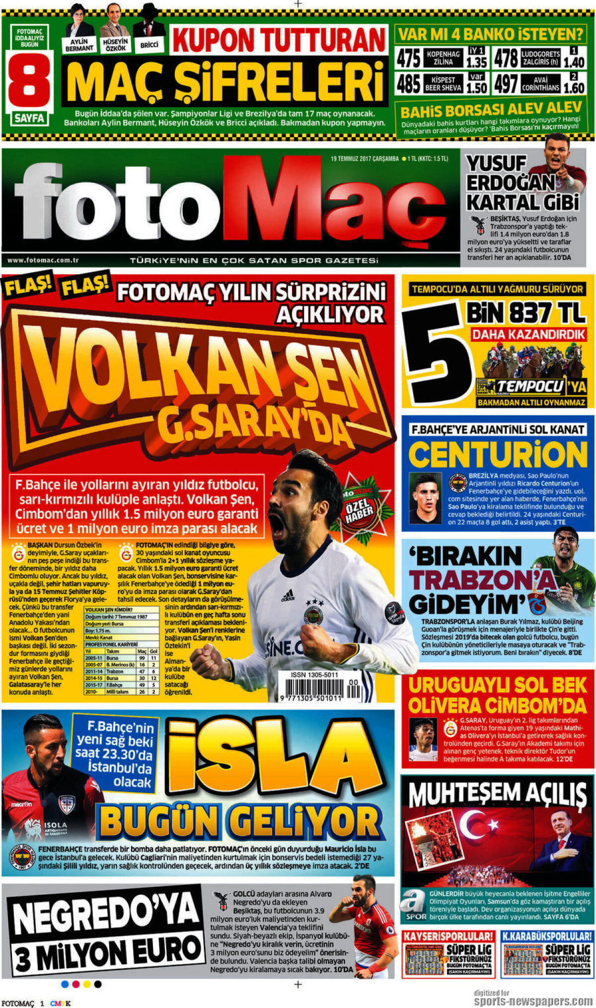 Ce scriu azi ziarele de sport din lume (19 iulie 2017)