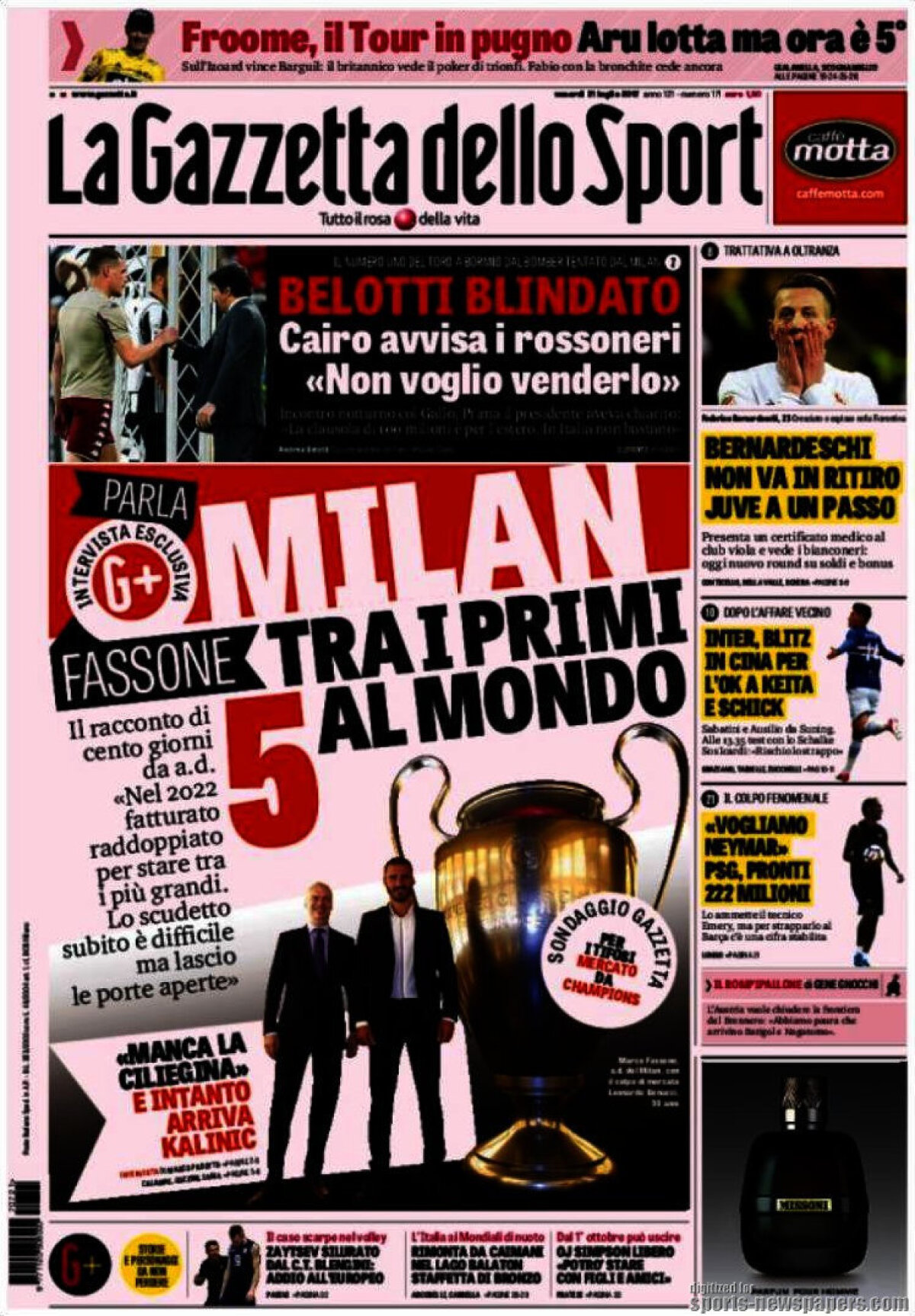 Ce scriu azi ziarele de sport din lume (21 iulie 2017)