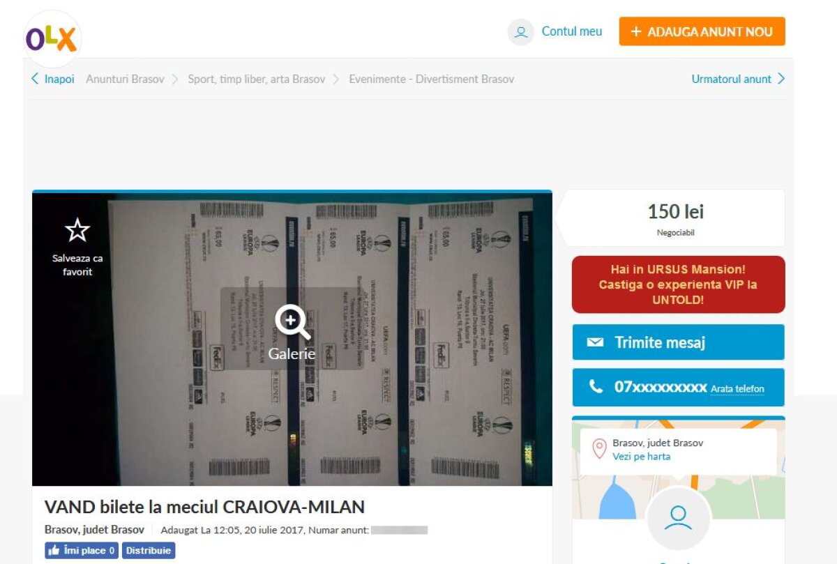 Sold out! Bișnițarii și-au făcut de cap înainte de CS U Craiova - Milan » Cum au pus mâna șmecherii pe mii de bilete