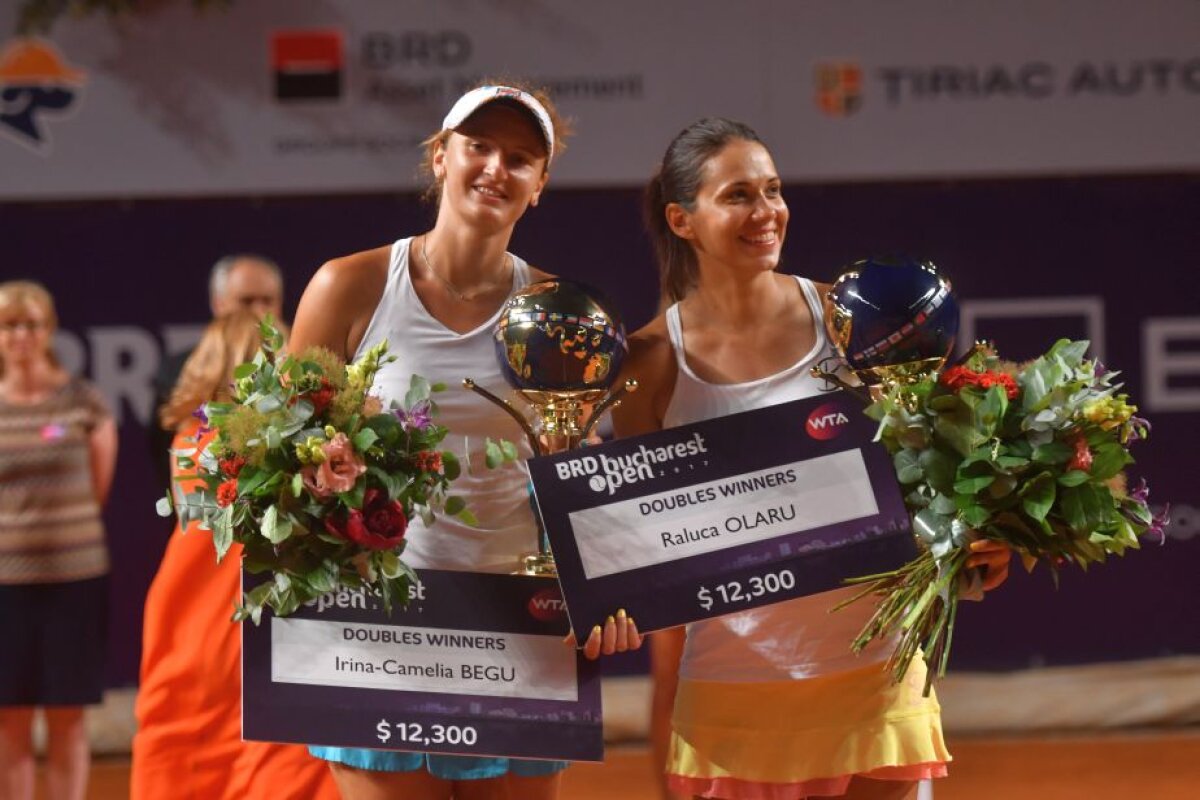 Bucurie dublă » Irina Begu şi Raluca Olaru au câştigat trofeul BRD Bucharest Open în proba de dublu