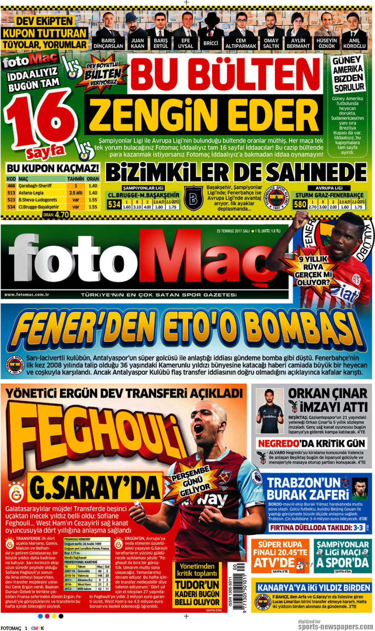 Ce scriu azi ziarele de sport din lume (25 iulie 2017)