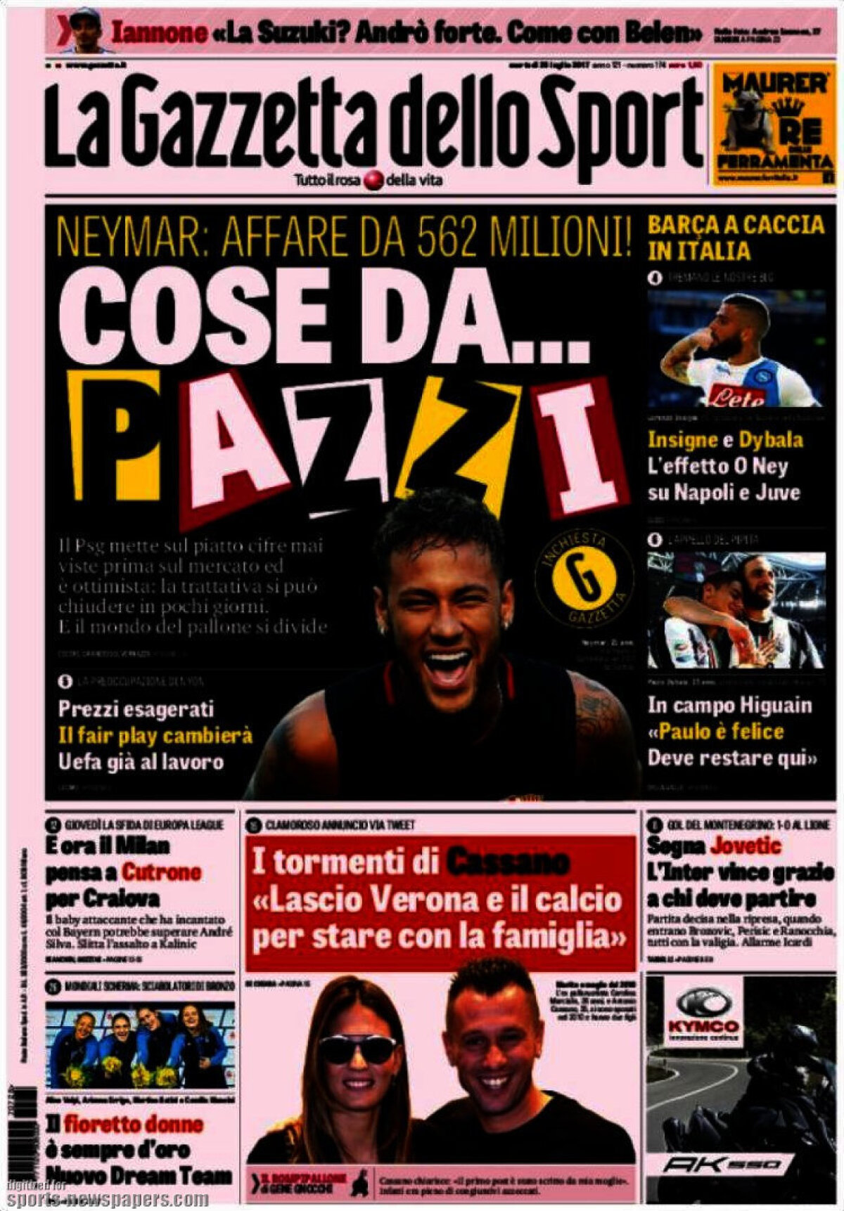 Ce scriu azi ziarele de sport din lume (25 iulie 2017)