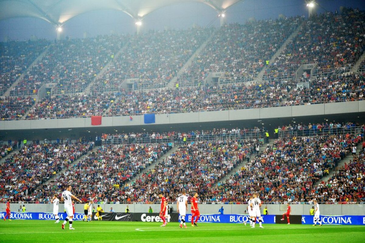 GALERIE FOTO Atmosferă spectaculoasă la FCSB - Viktoria Plzen » "Asta e singura Steaua din fotbalul românesc!" » Câți fani au venit la meci