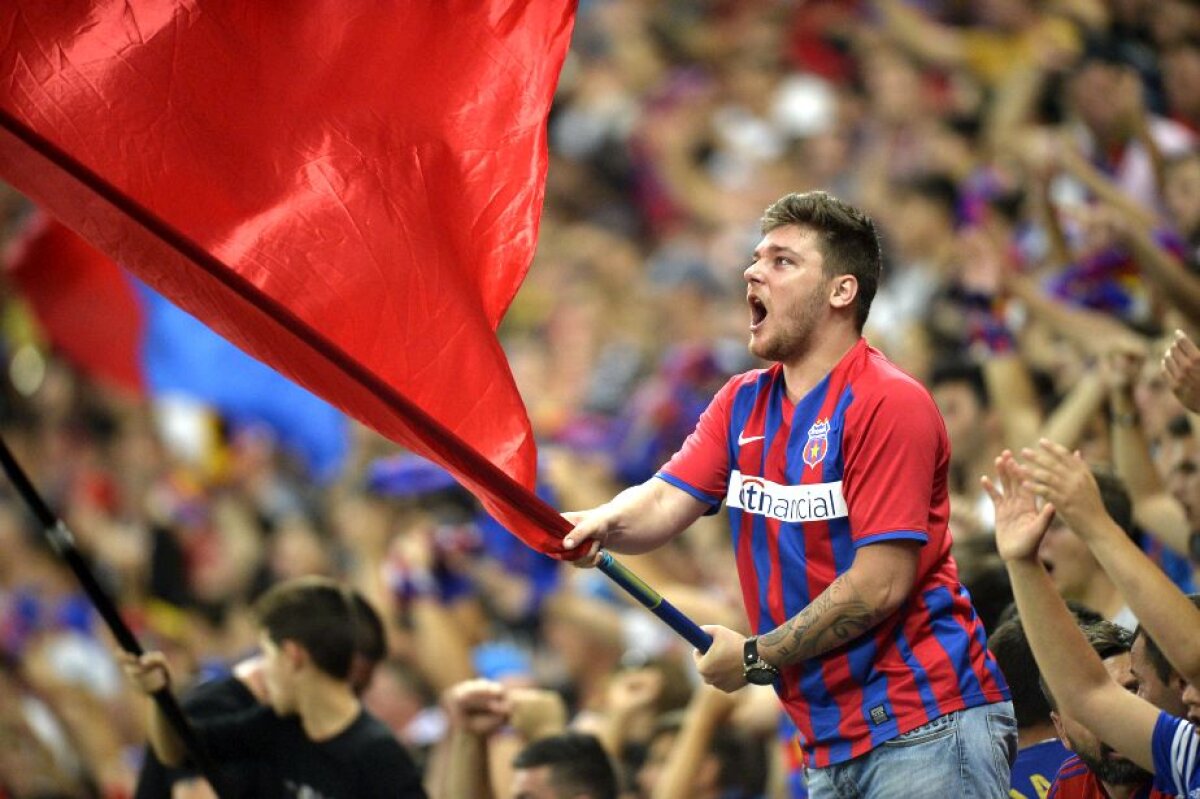 GALERIE FOTO Atmosferă spectaculoasă la FCSB - Viktoria Plzen » "Asta e singura Steaua din fotbalul românesc!" » Câți fani au venit la meci