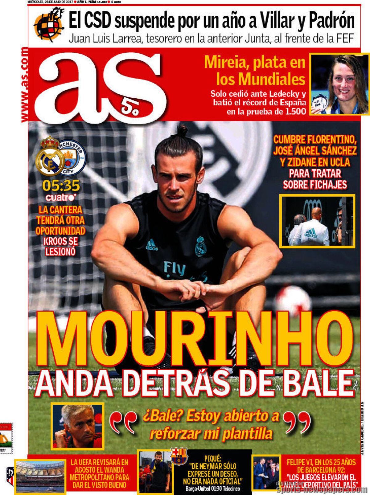 Ce scriu azi ziarele de sport din lume (26 iulie 2017)