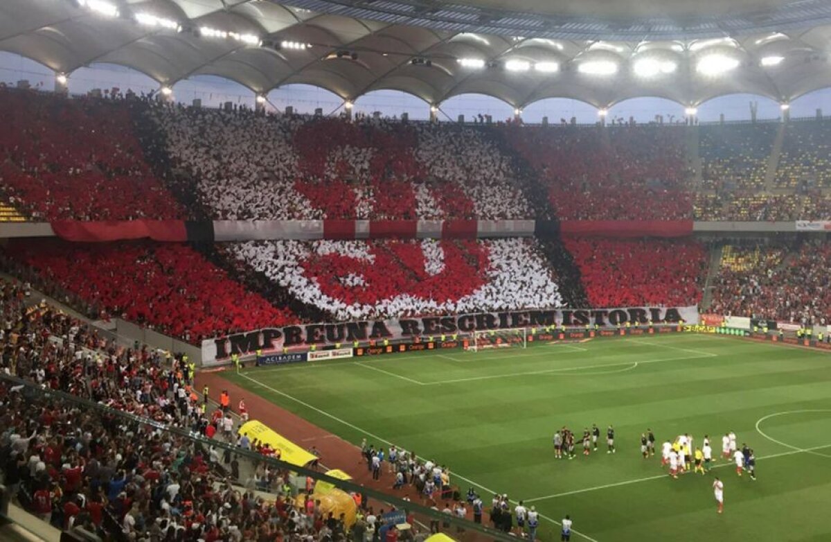 GALERIE FOTO Dinamo - Athletic Bilbao » Spectacol pe Arena Naţională: supercoregrafie făcută de "câini" + torţe, petarde şi mesaj dur la adresa UEFA