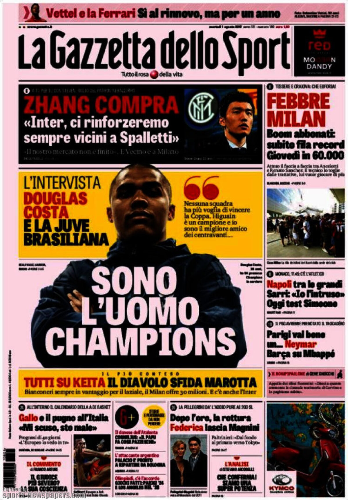 Ce scriu azi ziarele de sport din lume (1 august 2017)