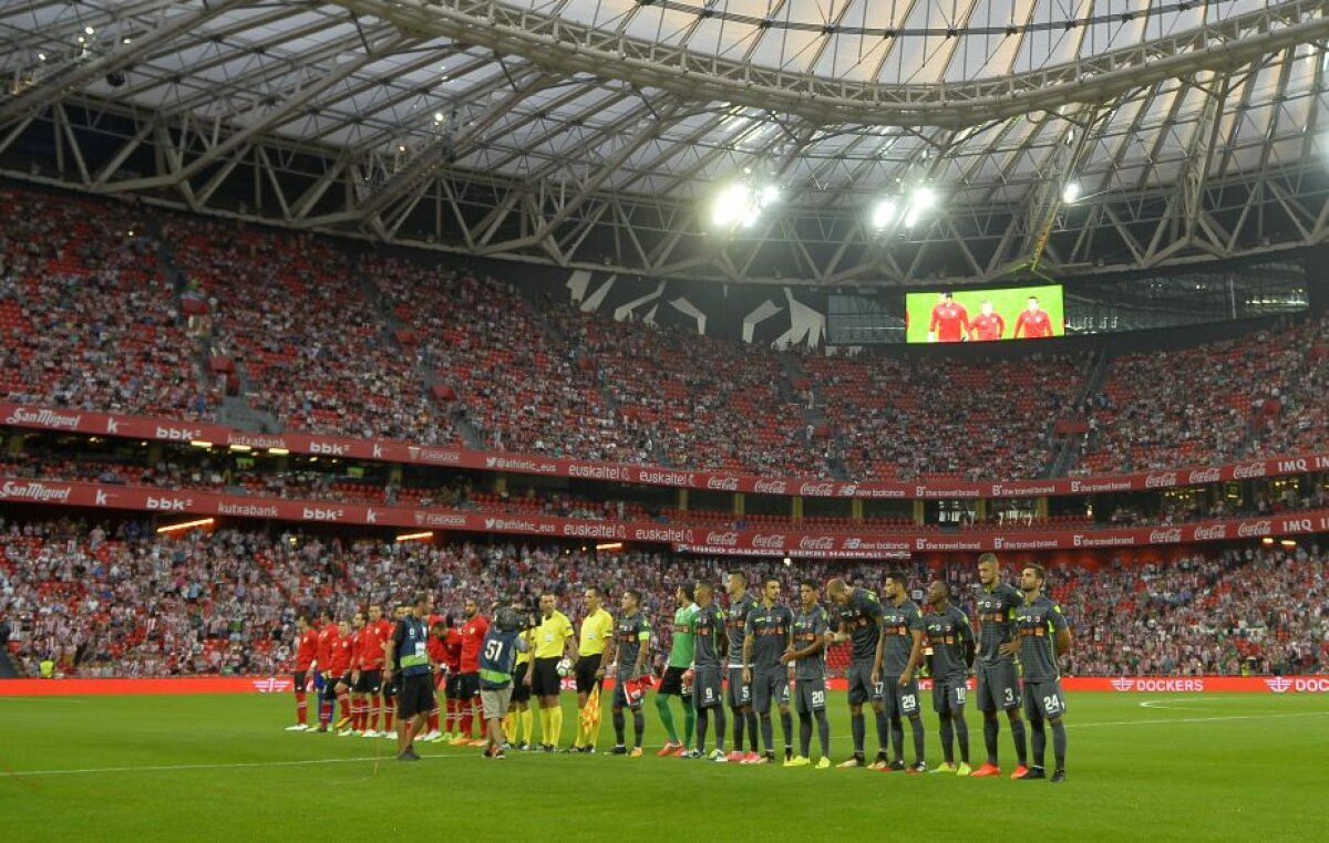 FOTO + VIDEO Athletic Bilbao - Dinamo // Vulcanul roșu » Dinamoviștii joacă la Bilbao într-o atmosferă electrizantă. Nici PCH nu s-a lăsat mai prejos