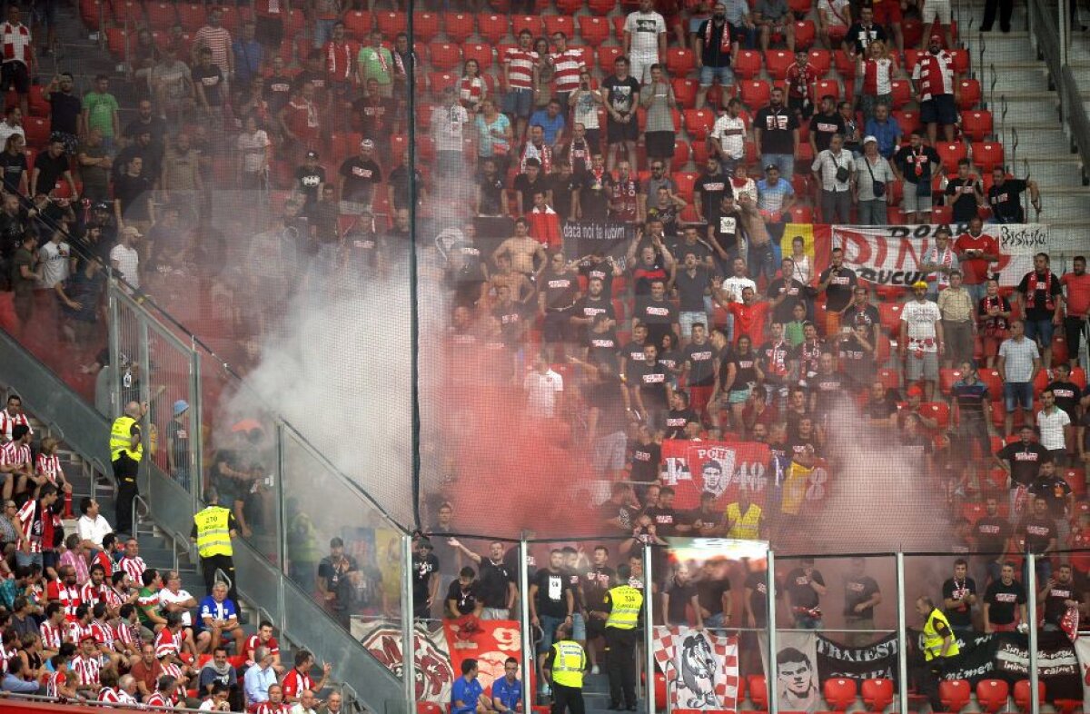 FOTO + VIDEO Athletic Bilbao - Dinamo // Vulcanul roșu » Dinamoviștii joacă la Bilbao într-o atmosferă electrizantă. Nici PCH nu s-a lăsat mai prejos