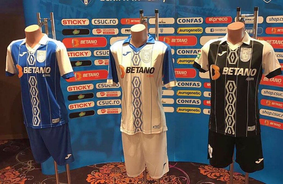 FOTO Ca la olteni, la nimeni! :) » CS U a ales Coloana Infinitului, Mititelu răspunde cu un slogan viral pe noile echipamente Adidas pentru Liga a 4-a: "Noul nostru motto"