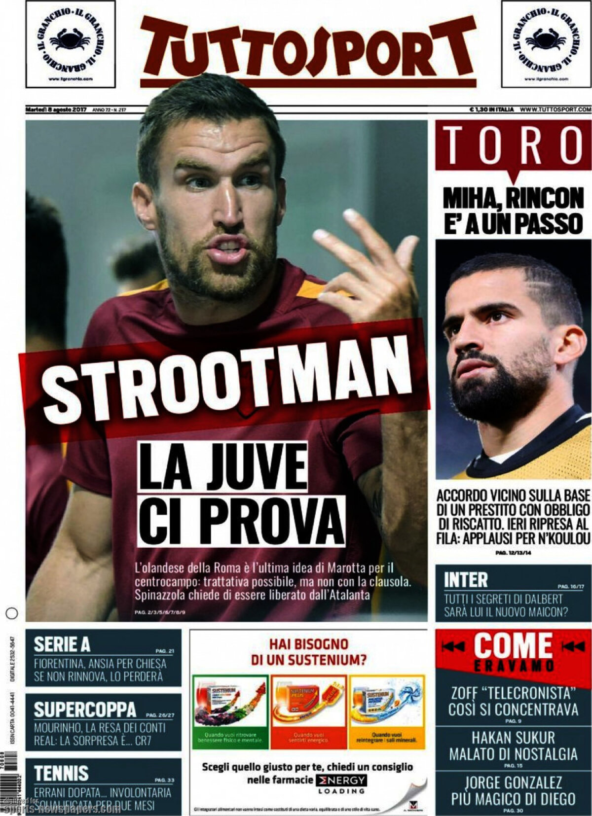 Ce scriu azi ziarele de sport din lume (8 august 2017)