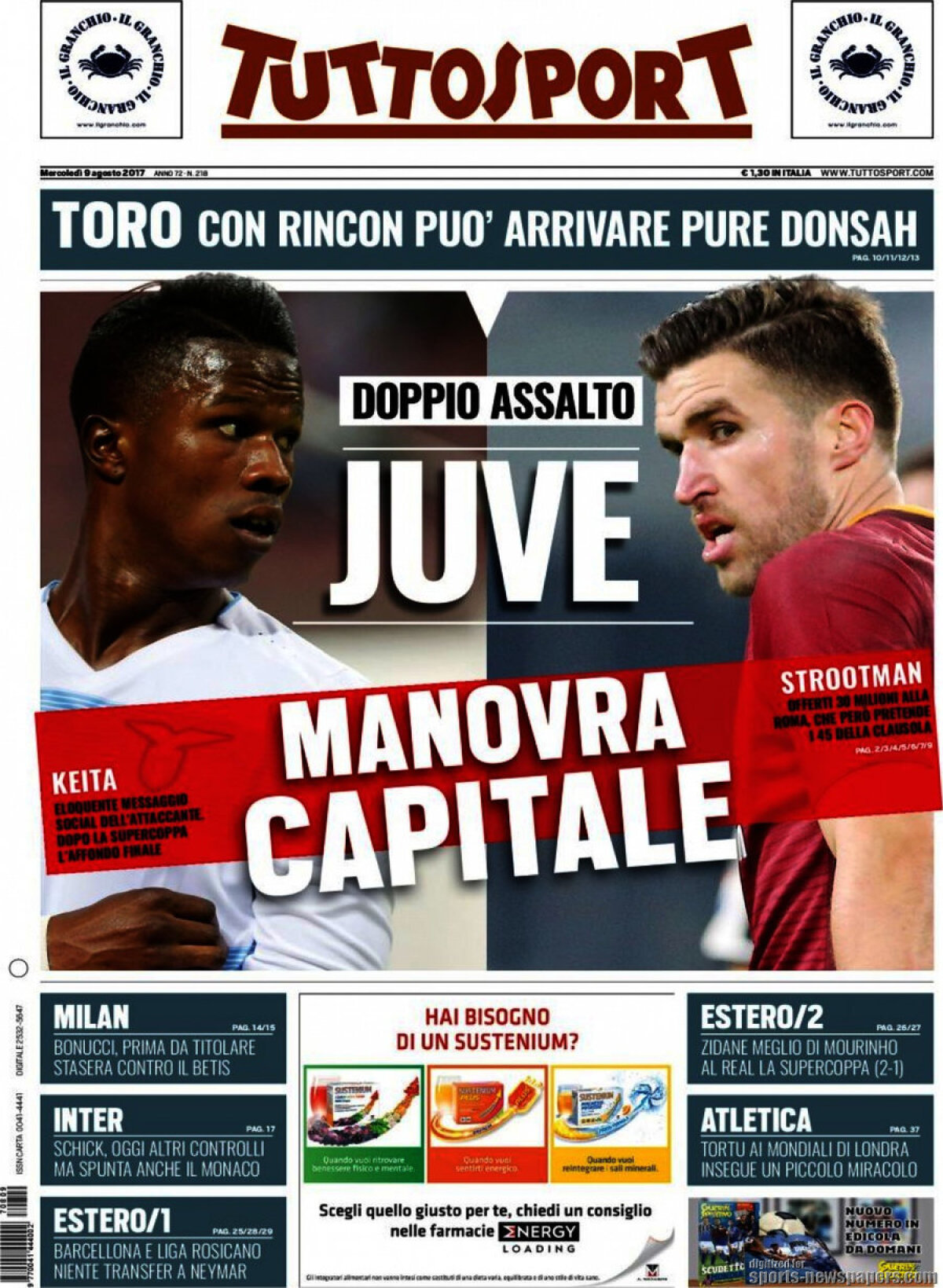 Ce scriu azi ziarele de sport din lume (9 august 2017)