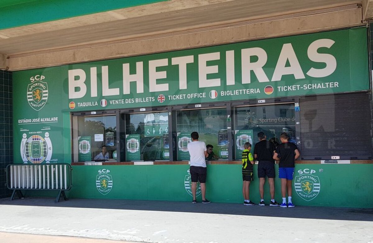 Corespondență din Portugalia // Sporting - FCSB // FOTO Fanii portughezi vor să umple stadionul la meciul din play-off » Imagini de la casele de bilete + Cum au trecut numele adversarei pe afiș